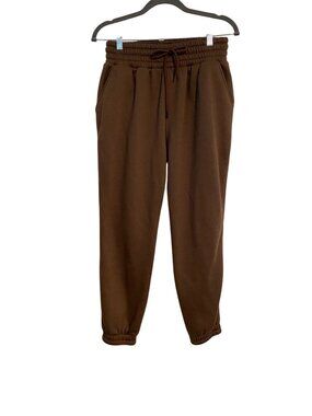 Free Haven Women's L Brown Jogger Sweatpants Elastic Waist & Cuffs Casual Lounge